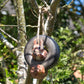 Squirrel In Tyre Resin Hanging Garden Ornament