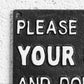 'Please Remove Shoes' Cast Iron Wall Sign