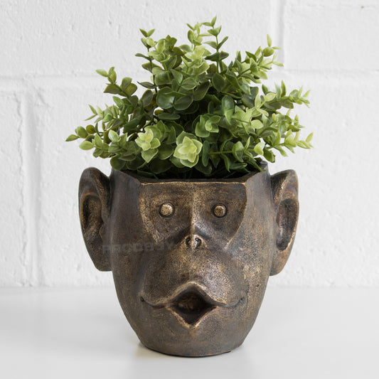 Monkey Head Resin Indoor House Plant Pot Cover