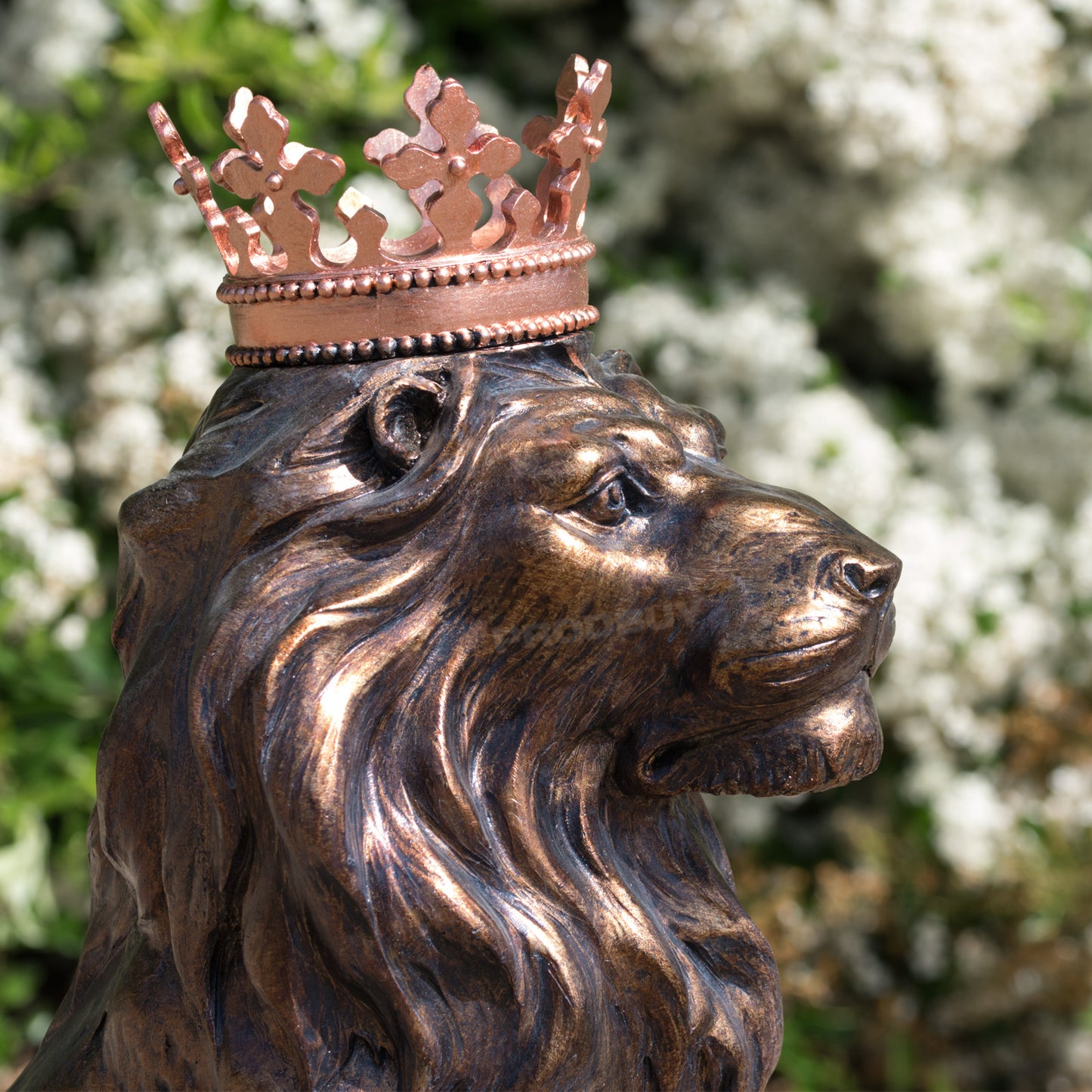 Extra Large Bronze Coloured Sitting Lion King Garden Statue