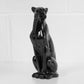 Sitting Black Leopard Resin Ornament 27.5cm Tall