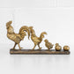 Gold Resin 34cm 'Evolution of a Chicken' Sculpture