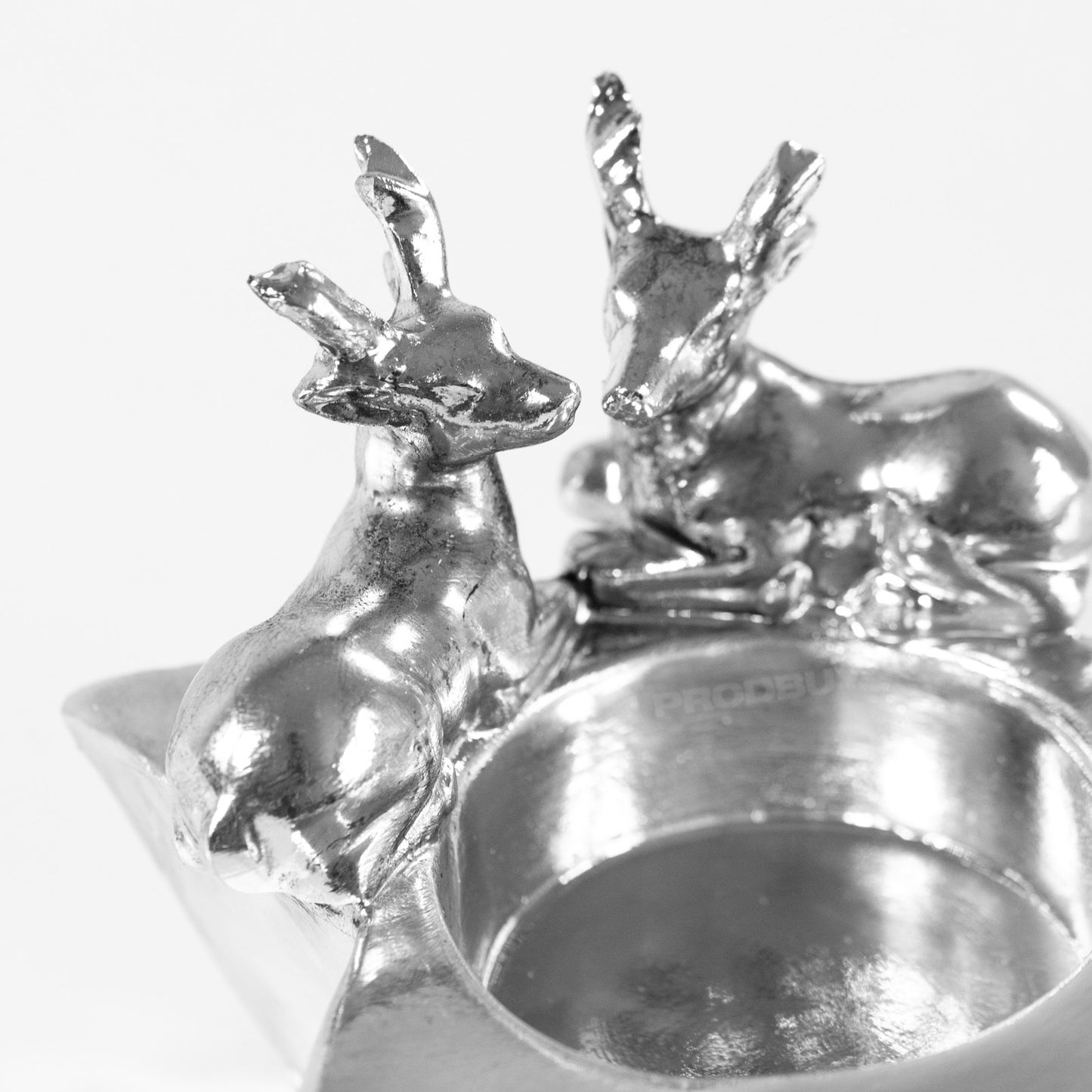 Resin Silver Star with Deer Tea Light Candle Holder