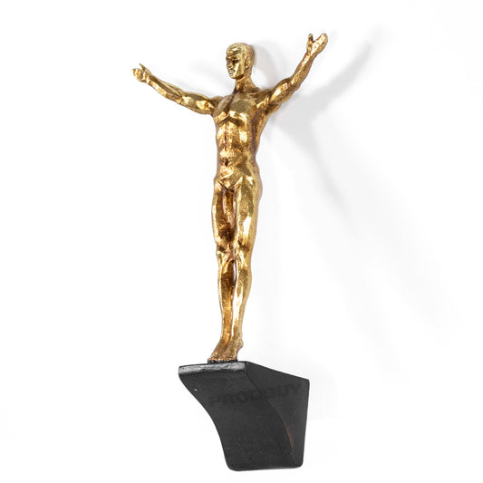 Gold Diving Man Wall Art Ornament Sculpture Figurine Figure Acrobat Gymnast