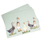 Set of 4 Placemats and Drinks Coasters Farmyard Ducks Pattern Dining Table Place Settings