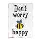Cast Iron 'Don't Worry Bee Happy' Wall Sign