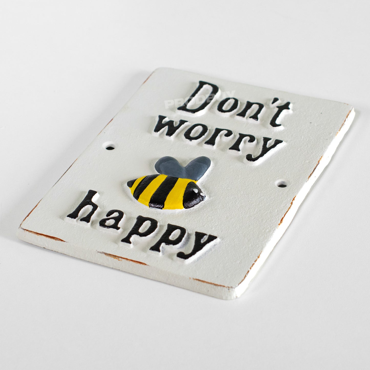 Cast Iron 'Don't Worry Bee Happy' Wall Sign