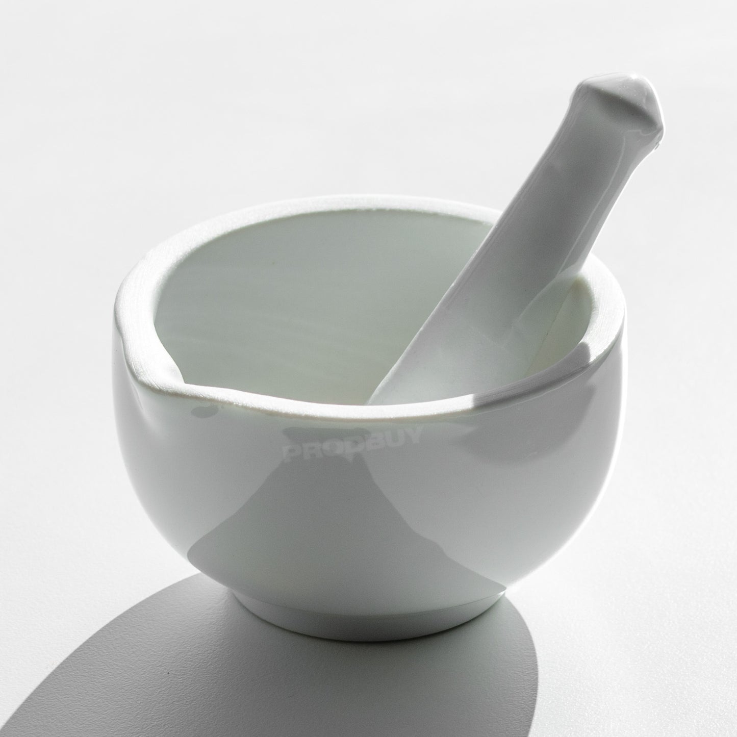 Small 100ml Glazed White Ceramic Pestle and Mortar Set