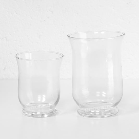 2 x Glass Candle Holders Tealight Pillar Home Decoration Wedding Table Vintage