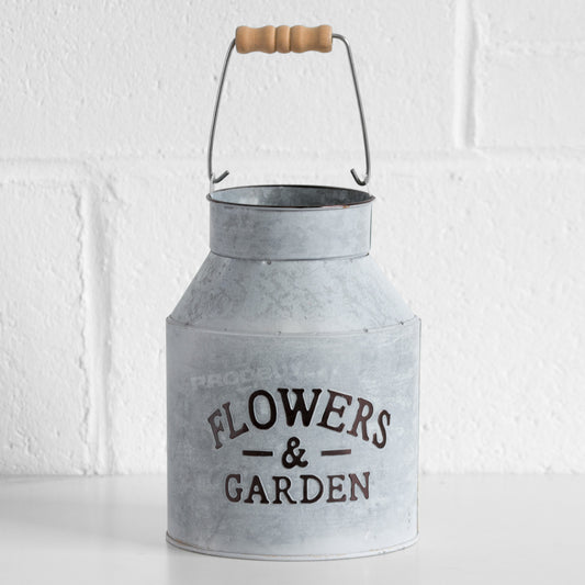 Retro 'Flowers & Garden' Milk Churn Planter