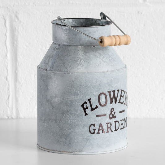 Retro 'Flowers & Garden' Milk Churn Planter