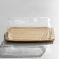 Bamboo Wooden Base Butter Dish with Plastic Cover Lid