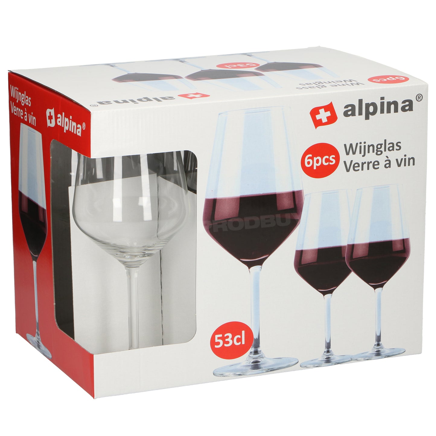 Set of 6 Alpina Branded 53cl Large Wine Glasses