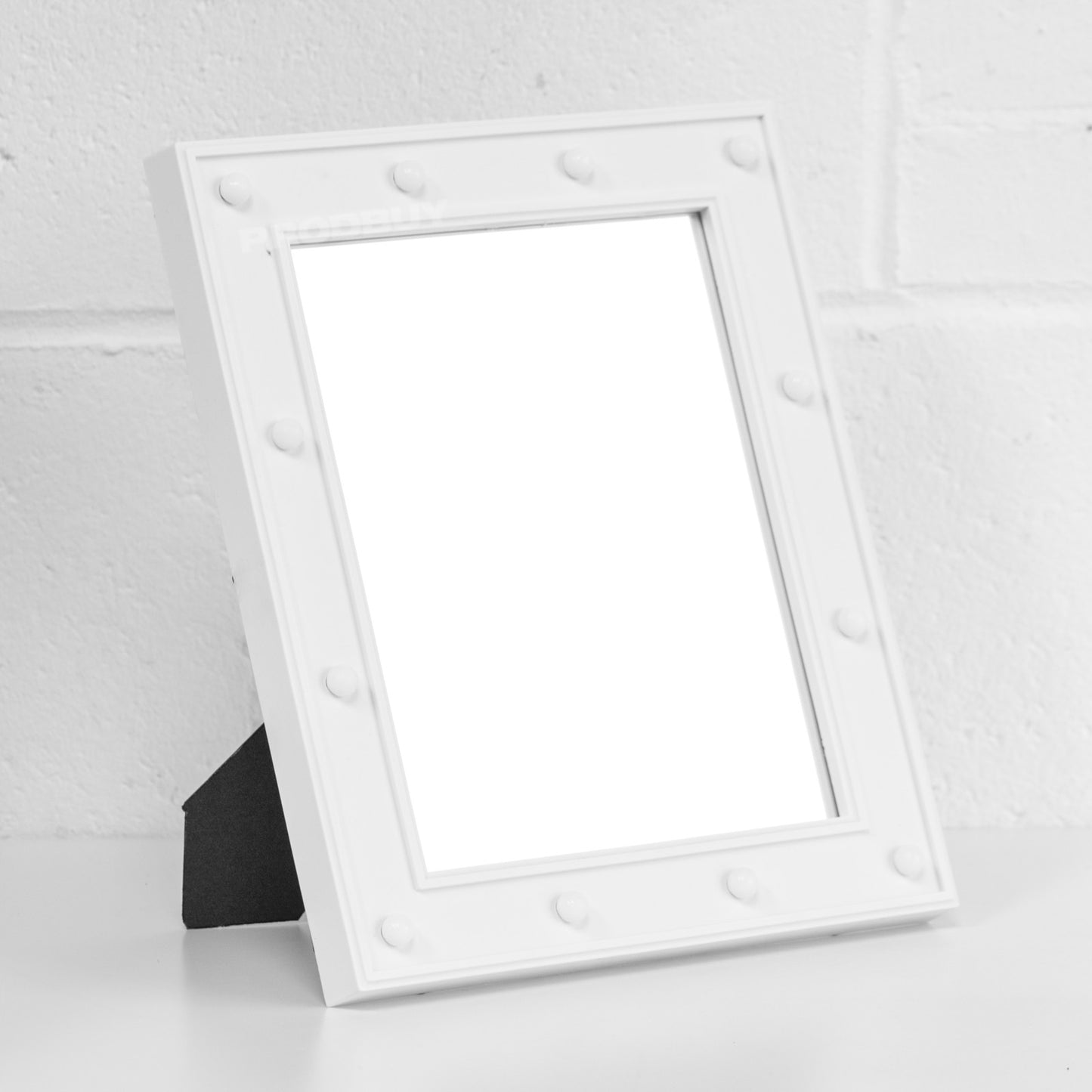 White Frame Mirror LED Lights Table Top Wall Dressing Table Make Up Cosmetic