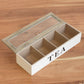 4 Compartment Tea Storage Box Caddy Teabag Holder