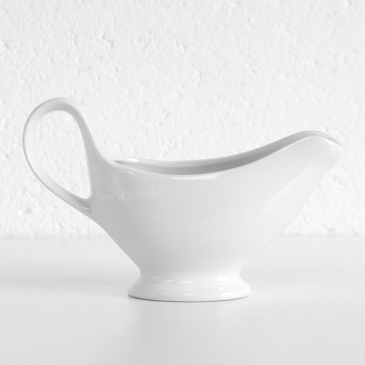 250ml White Porcelain Gravy Boat Serving Jug Creamer Milk Custard Sauce