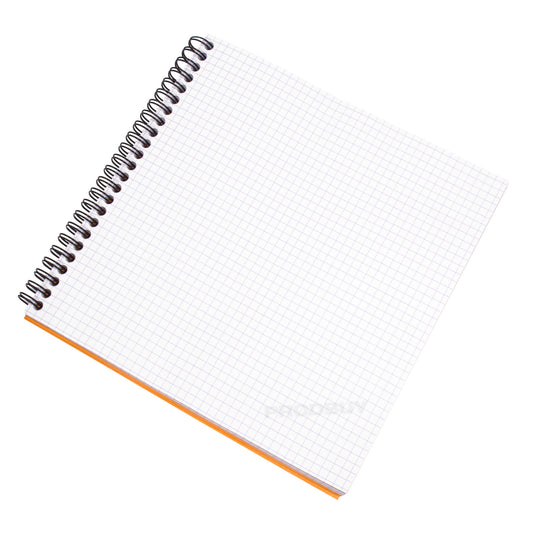 Rhodia Spiral A5+ Reverse Notebook with 5x5mm Square Grid Pages & Orange Cover