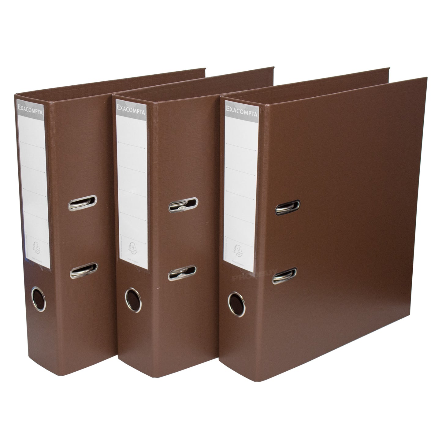 Set of 3 Lever Arch Files A4 70mm PVC with Brown Colour