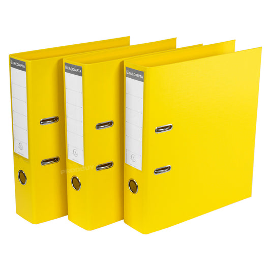 Set of 3 Lever Arch Files A4 70mm PVC with Yellow Colour