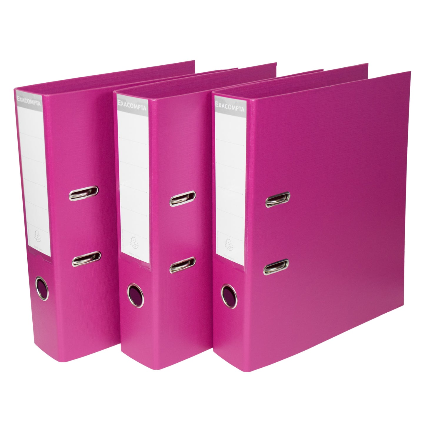 Set of 3 Lever Arch Files A4 70mm PVC with Fuchsia Pink Colour