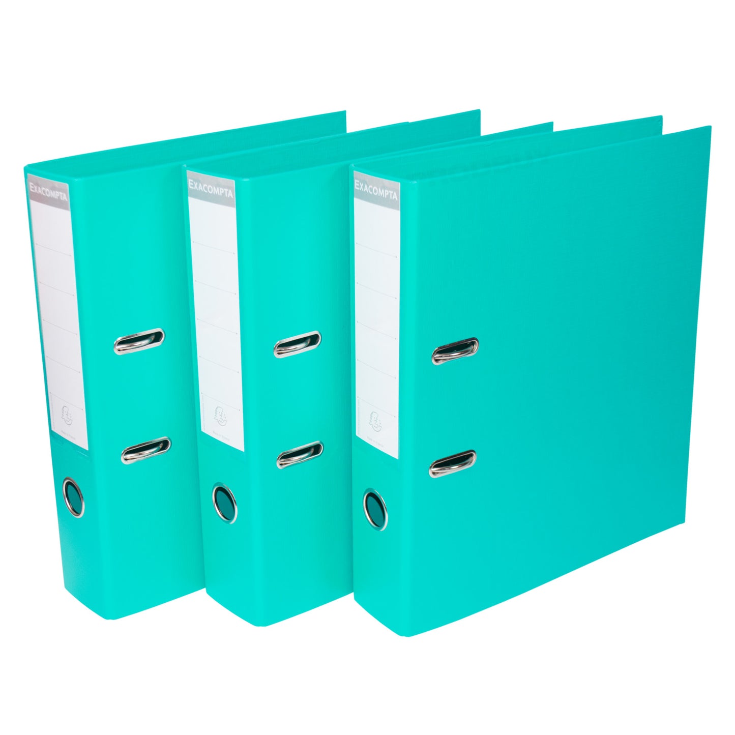 Set of 3 Lever Arch Files A4 70mm PVC with Teal Green Colour