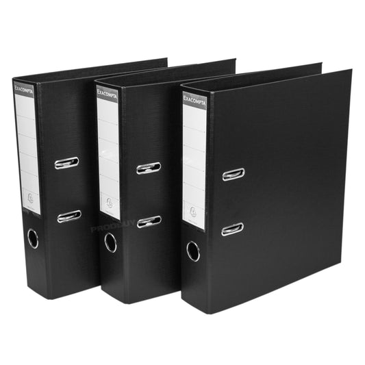 Set of 3 Lever Arch Files A4 70mm PVC with Black Colour