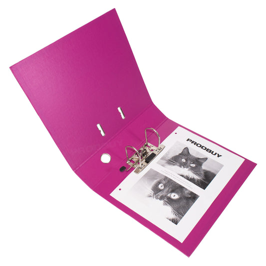 Set of 3 Colour Lever Arch Files A4 70mm PVC - Fuchsia / Raspberry / Salmon Pink Shades