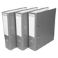 Set of 3 Lever Arch Files A4 Polypropylene 80mm with Grey Colour
