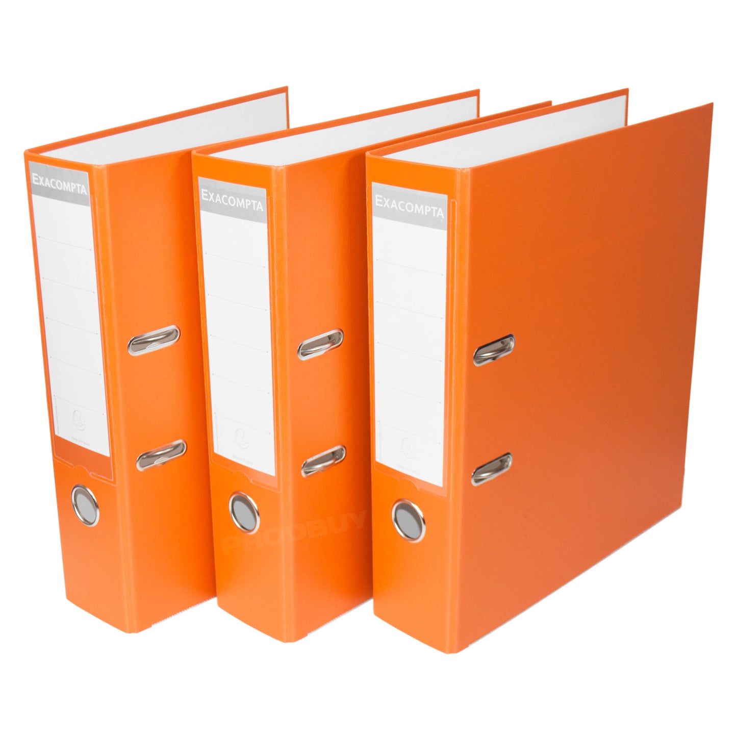 Set of 3 Lever Arch Files A4 Polypropylene 80mm with Orange Colour