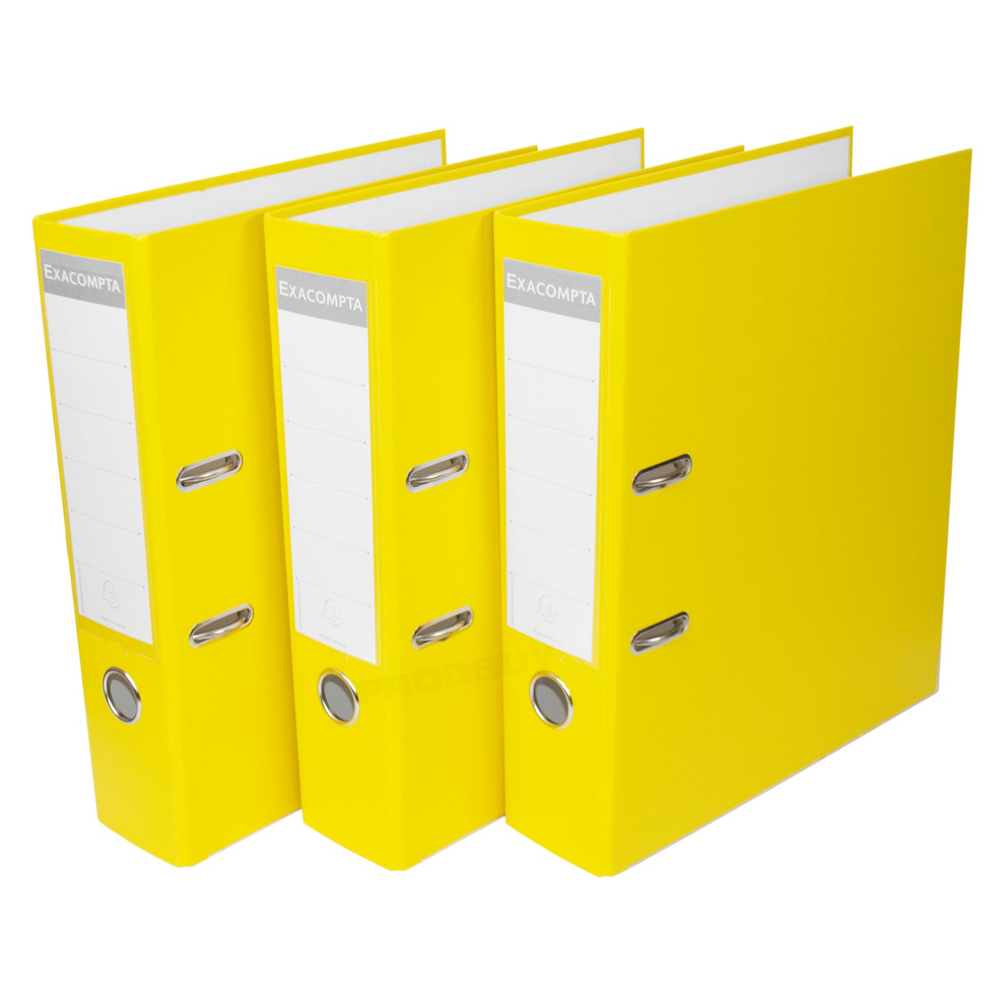 Set of 3 Lever Arch Files A4 Polypropylene 80mm with Yellow Colour