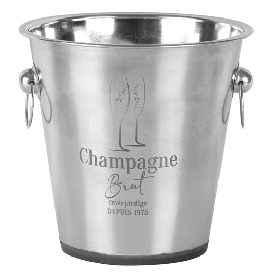 Brushed Stainless Steel Champagne Bucket with Non-slip Base