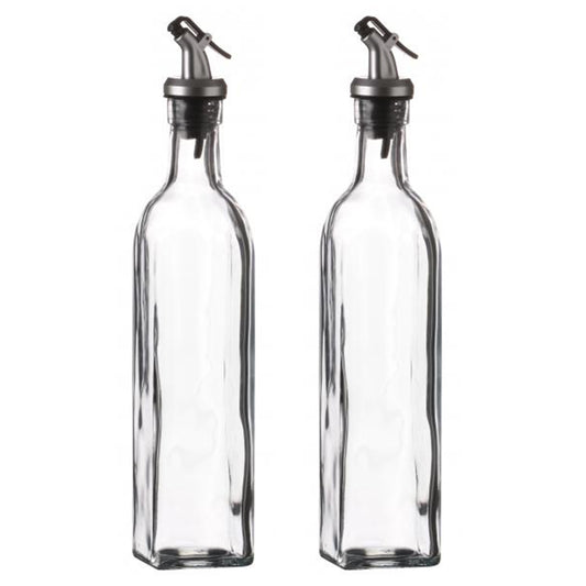 2 x 0.5 Litre Glass Olive Oil Vinegar Bottles