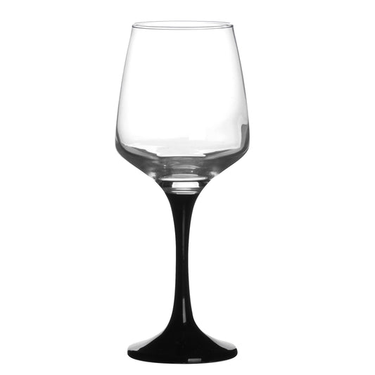 300ml Black Stem Wine Glasses