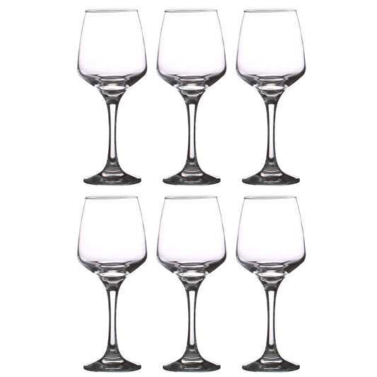 Set of 6 x 295ml Stemmed Wine Glasses