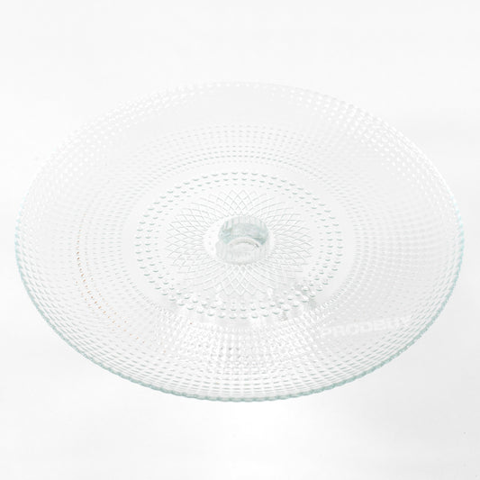 27cm Round Glass Cake Stand Serving Plate on Plinth