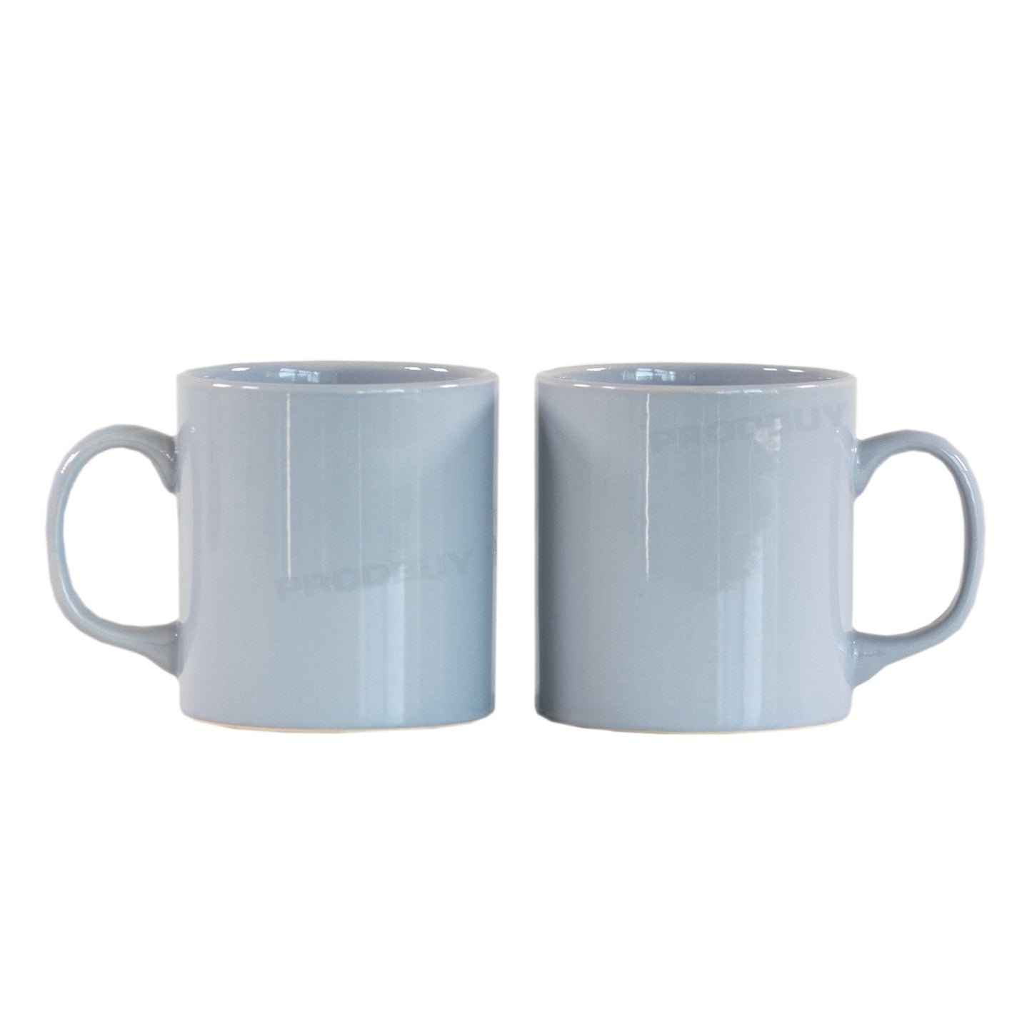 Set of 2 x 300ml Pale Grey Ceramic Mugs - Ideal for tea and coffee