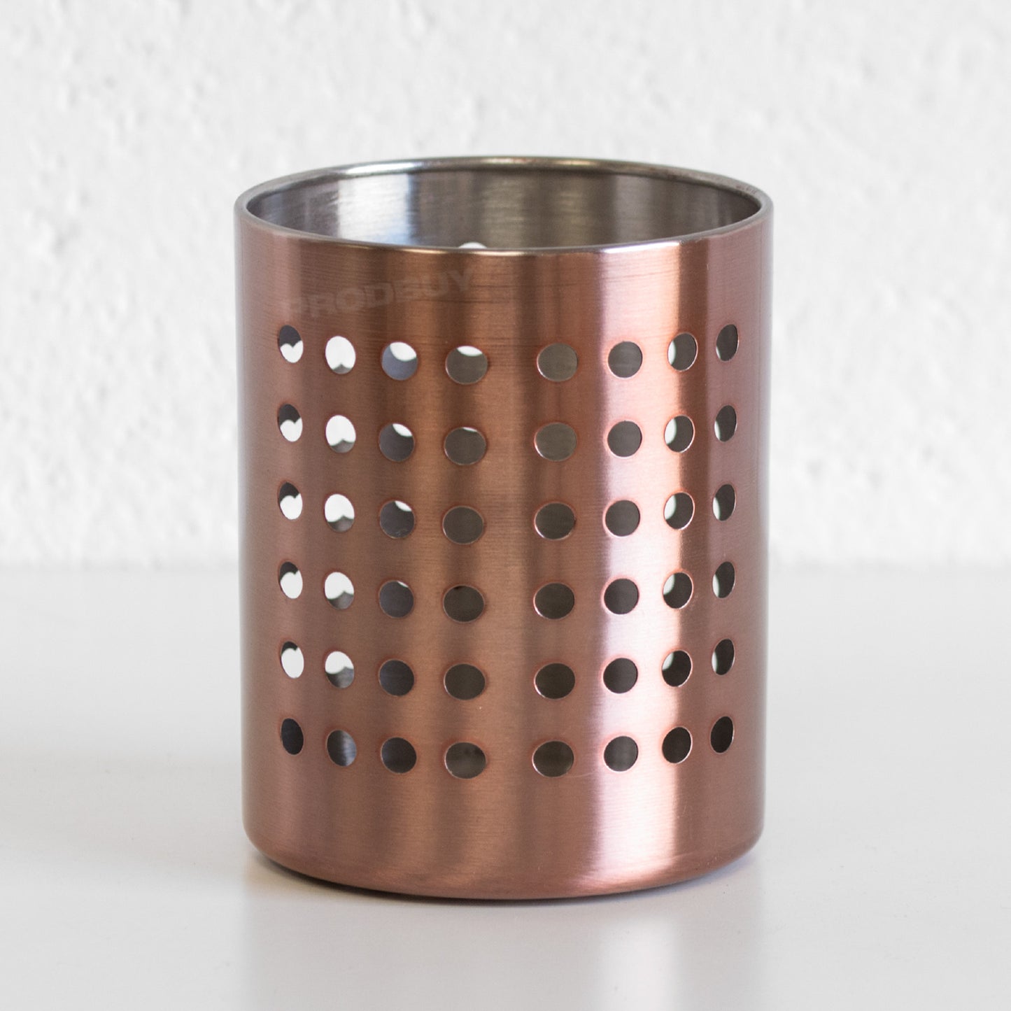 Brushed Copper Cutlery Utensil Pot