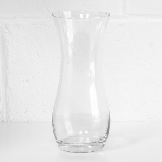 25.5cm Tall Round Concave Clear Glass Flower Vase Wedding Table Home Decoration