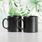4 x 300ml Matt Black Ceramic Mugs - Microwave and Dishwasher Safe