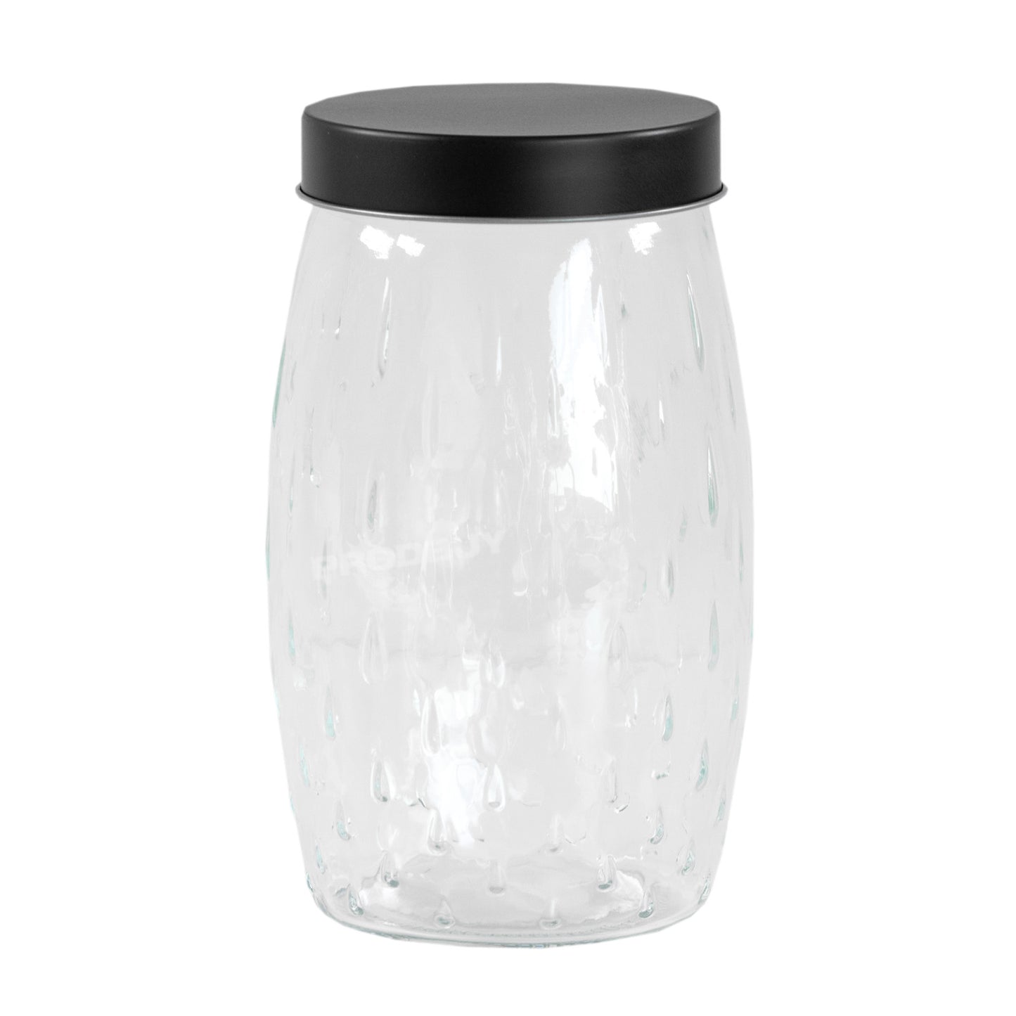 2 Litre Large Glass Storage Jar wiht a Black Screw on Lid