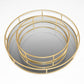 Gold Round Mirrored Glass Decorative Trays Plates Candle Perfume Vanity Holder