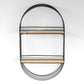 51cm Floating Black Metal Wire Wooden Shelves Wall Storage Unit