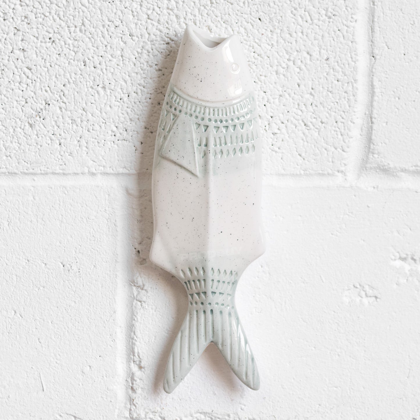 Ceramic Wall Mounted Speckled Fish Ornament