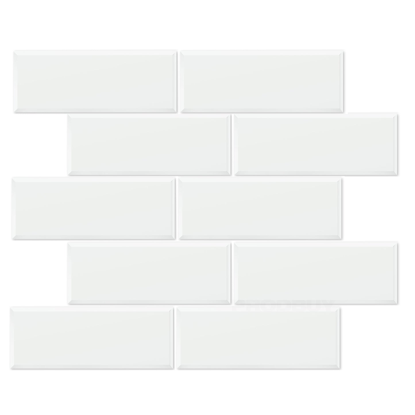Pack of 10 Metropolitan Brick Style Wall Mounted Mirror Tiles
