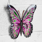 Pink 36cm Metal Garden Fence Butterfly
