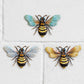 Pack of 3 Metal Bee Wall Art Decorations