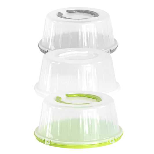 Round Cake Carrier with Clip on Lid Cover 33cm