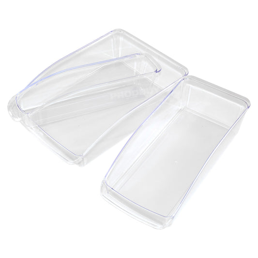 3 Piece Clear Plastic Fridge Organiser Tray Set