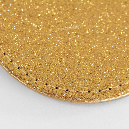 Set of 4 Glitter Faux Leather Drinks Coasters