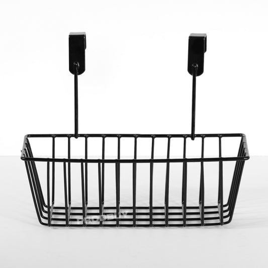 Pack of 3 Black Metal Over The Door Storage Baskets